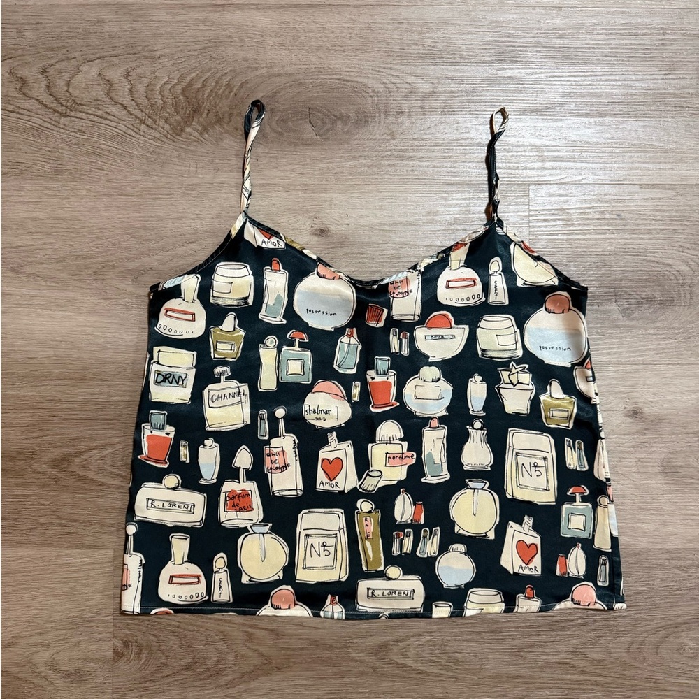 American Apparel Black Camisole with Colorful Print - Picture 2 of 3